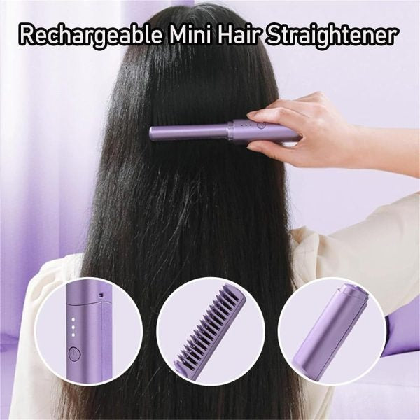 2-in-1 Hair Styling Brush – Straightener & Curler (Random Color)