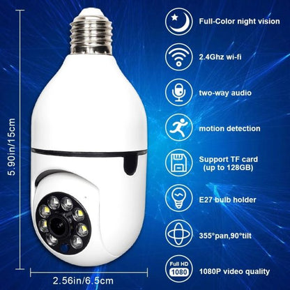1080p WiFi Bulb Camera – 360° Panoramic