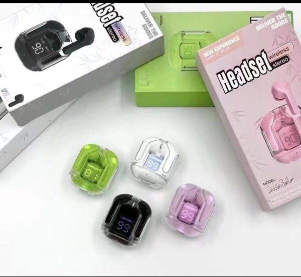 Air 31 Wireless Bluetooth 5.3 Earbuds with Transparent Case & Pouch