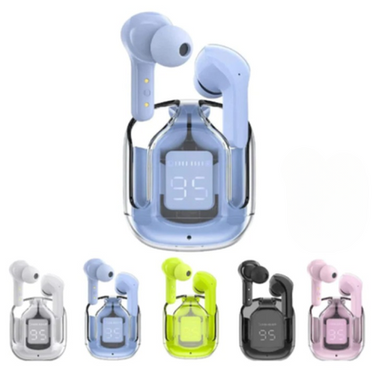 Air 31 Wireless Bluetooth 5.3 Earbuds with Transparent Case & Pouch