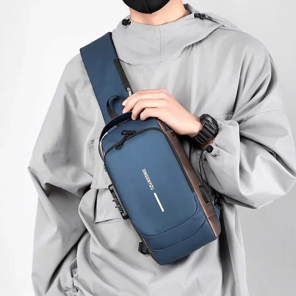 Men’s Anti-Theft Sling Bag with USB Charging
