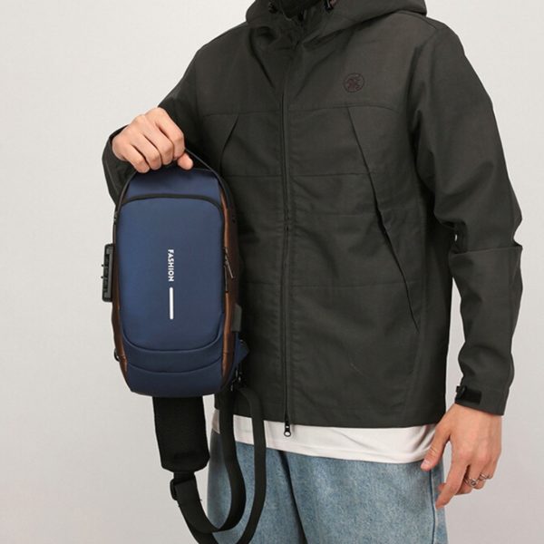 Men’s Anti-Theft Sling Bag with USB Charging